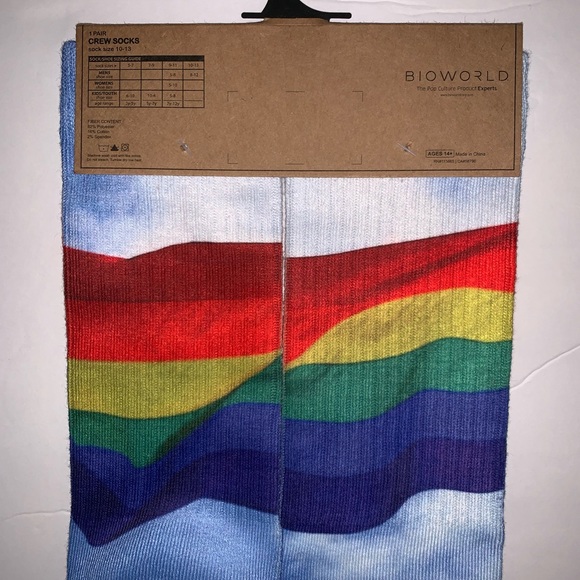 NWT FREE AUTHORITY rainbow colored socks - pride  - unisex - LGBTQ+ - Picture 5 of 5